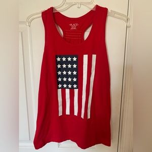 The Children's Place American Flag red girls tank top size XXL Girls 16